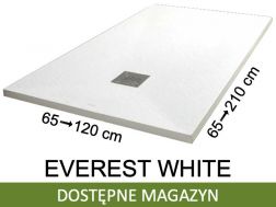 Ultracienki brodzik prysznicowy na wymiar EVEREST - BiaÅa Å¼ywica mineralna, ekologiczna i trwaÅa